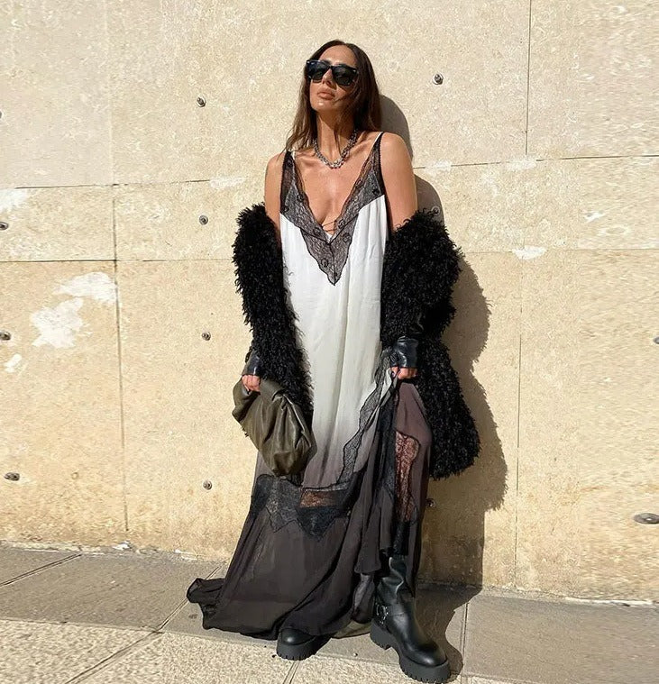 The Seraphine Lace Slip dress - front view