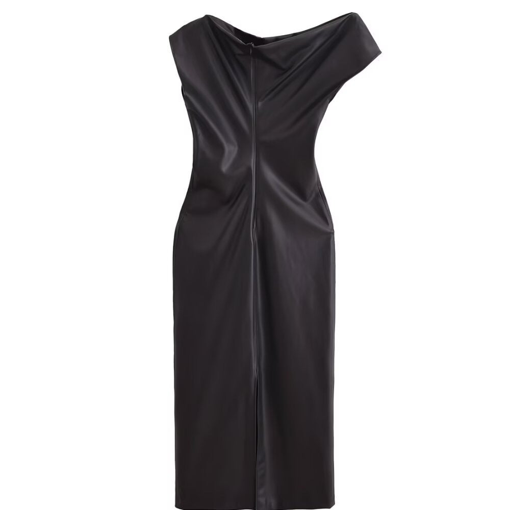 The Adrienne Faux Leather dress - alternate view 5
