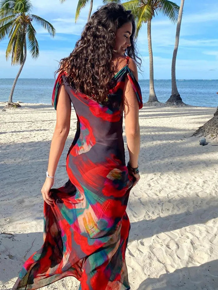 The Nerina Printed Mesh dress - alternate view 4
