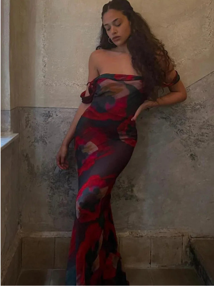 The Nerina Printed Mesh dress - alternate view 2