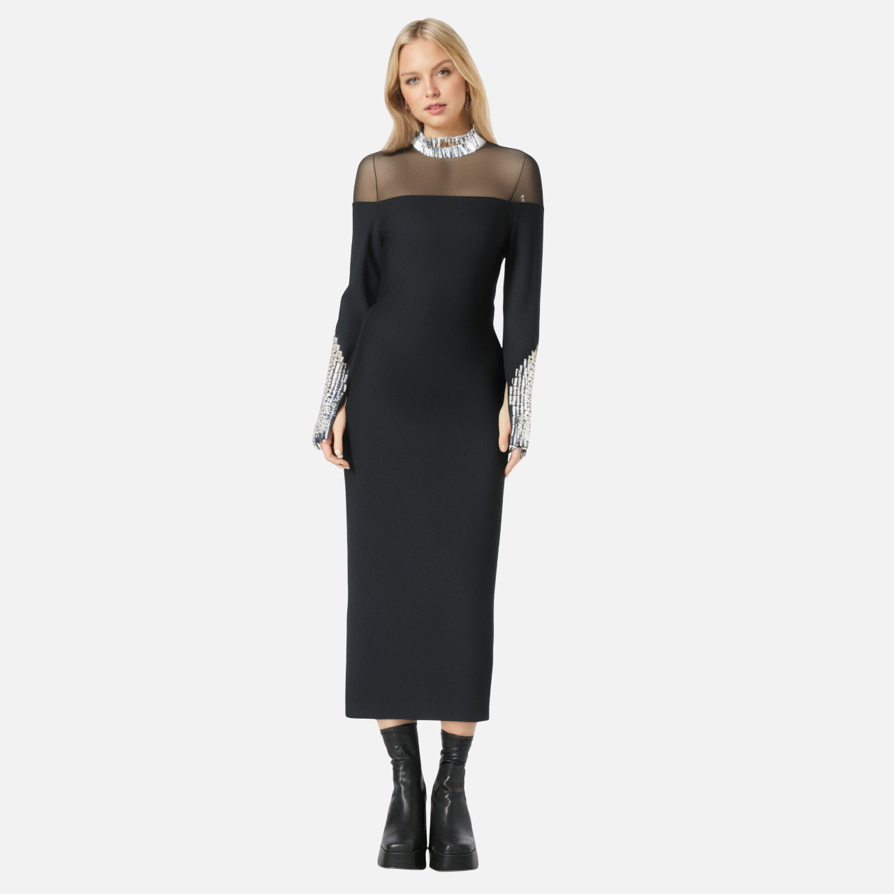 The Elara Mesh dress - front view