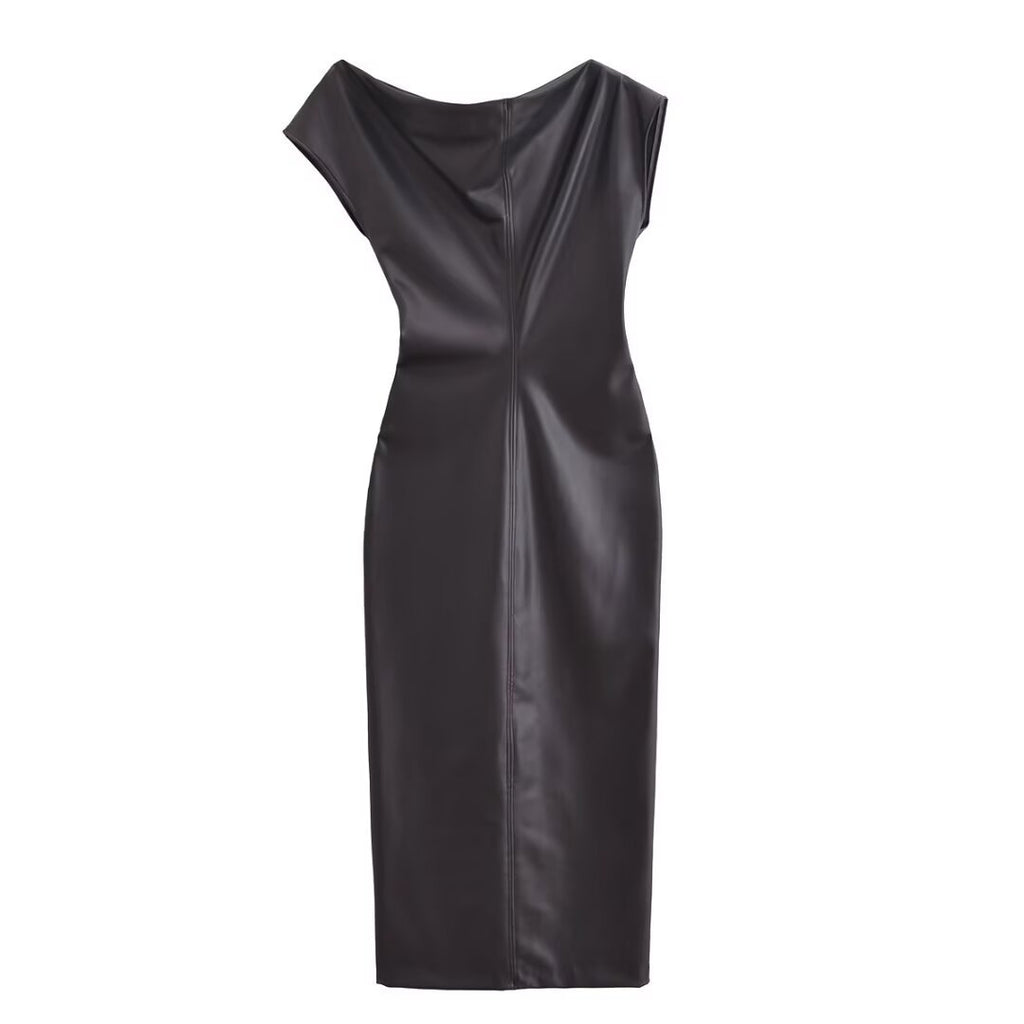 The Adrienne Faux Leather dress - alternate view 6