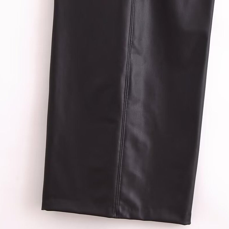 The Adrienne Faux Leather dress - alternate view 4