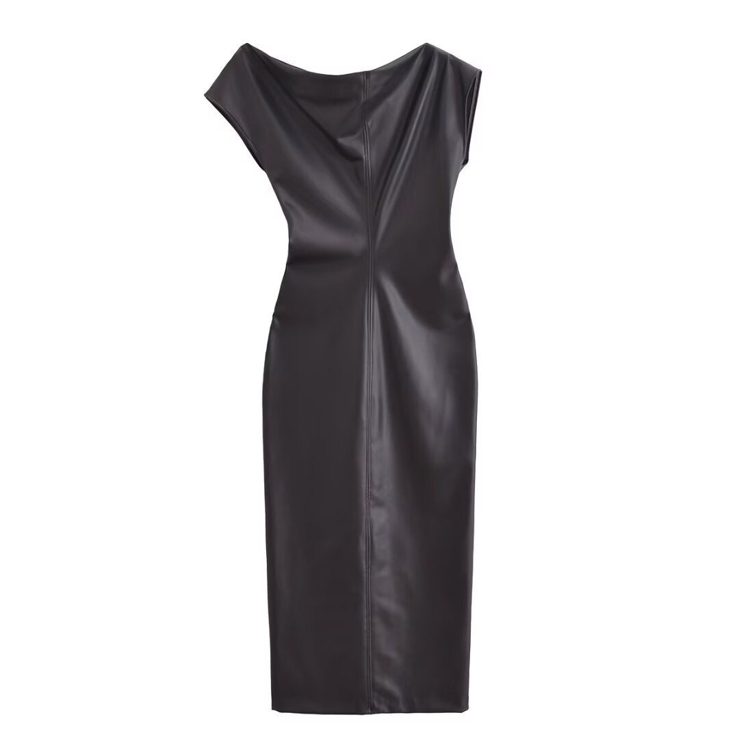 The Adrienne Faux Leather dress - alternate view 2