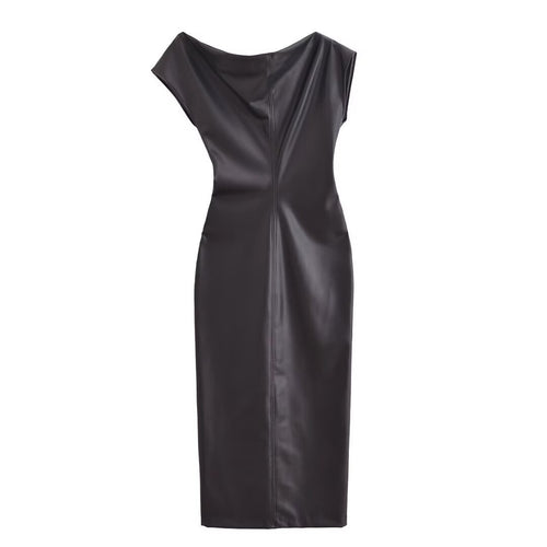 The Adrienne Faux Leather dress - alternate view 2