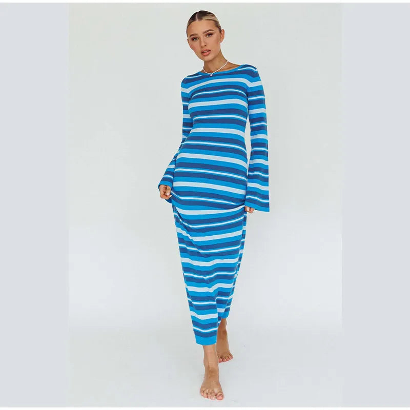 The Maris Striped dress - front view